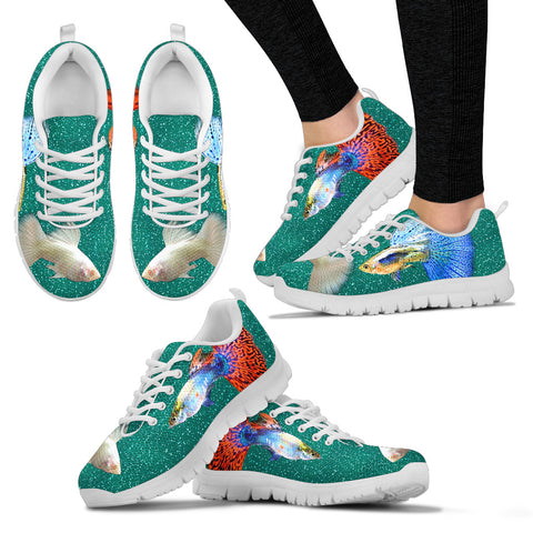 Guppy Fish Print Christmas Running Shoes For Women