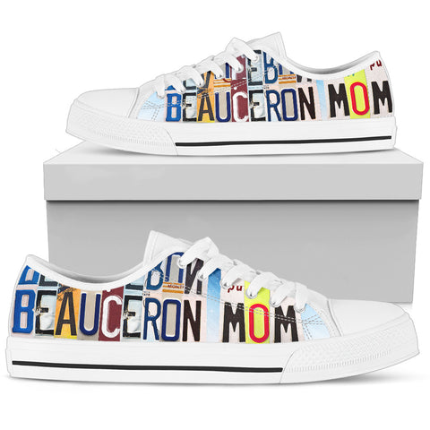 Lovely Beauceron Mom Print Low Top Canvas Shoes For Women