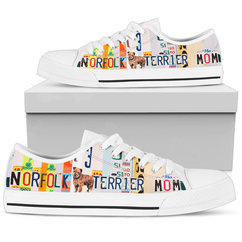 Norfolk Terrier Print Low Top Canvas Shoes for Women