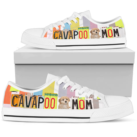 Cavapoo Mom Print Low Top Canvas Shoes for Women