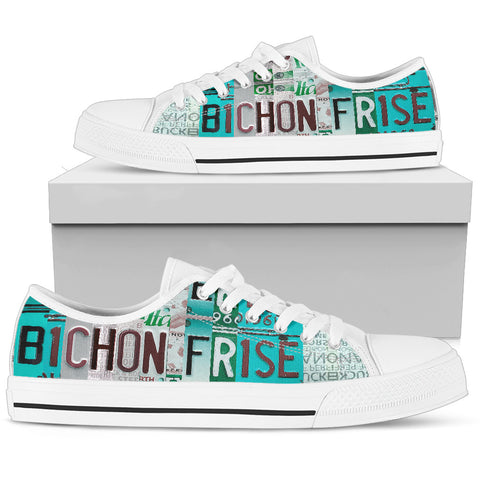 Bichon Frise Mom Print Low Top Canvas Shoes For Women- Limited Edition