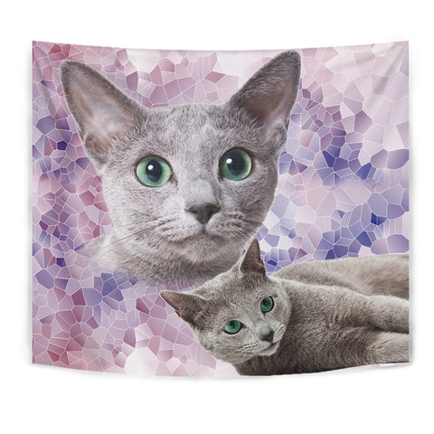 Cute Russian Blue Cat Tapestry