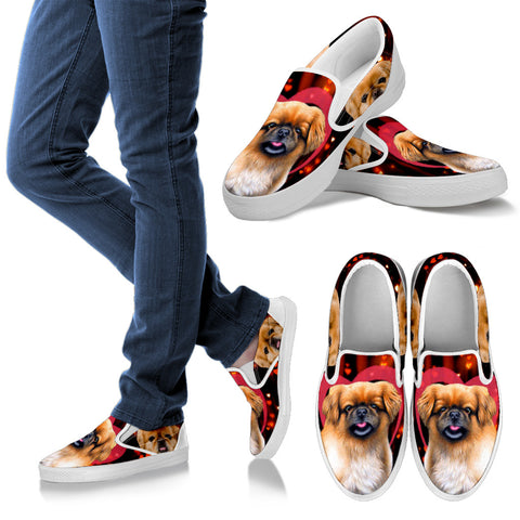 Valentine's Day SpecialPekingese Dog Print Slip Ons Shoes For Women