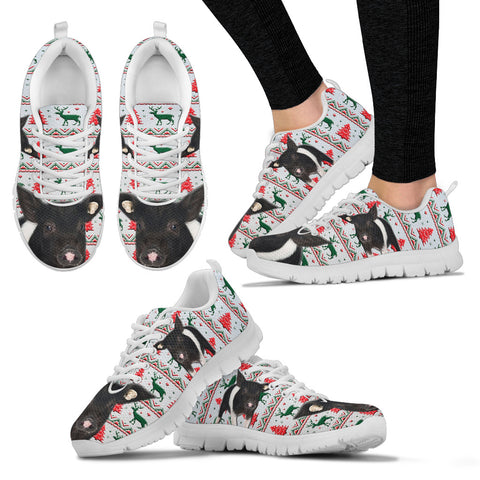 Angeln Saddleback Pig Print Christmas Running Shoes For Women