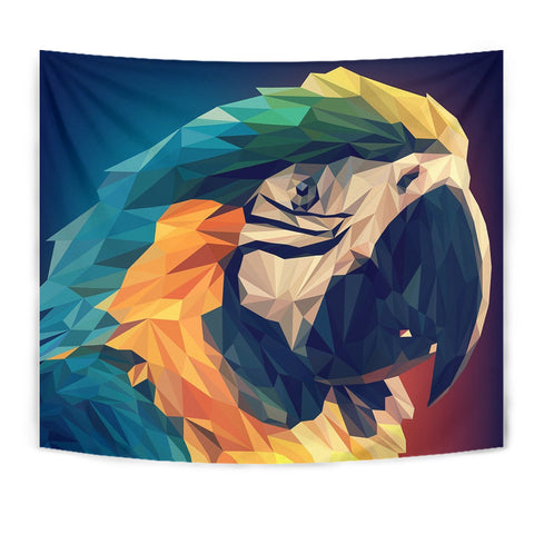 Blue And Yellow Macaw Parrot Vector Art Print Tapestry