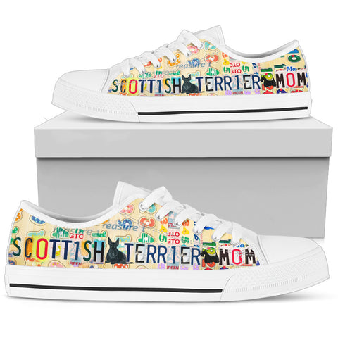 Scottish Terrier Mom Print Low Top Canvas Shoes for Women