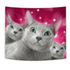 Russian Blue Cat Print Tapestry