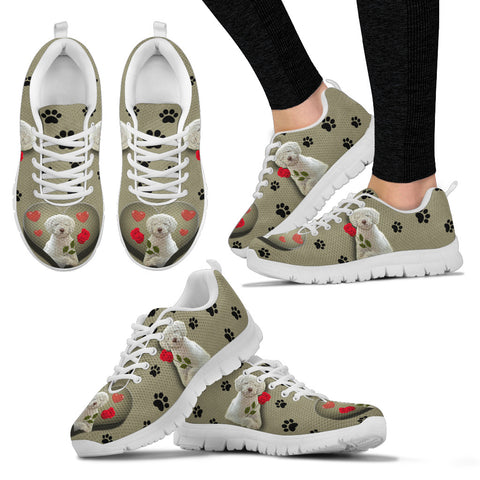 Valentine's Day SpecialWhite Spanish Water Dog Print Running Shoes For Women