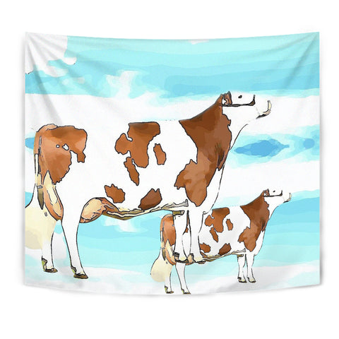 Montbeliarde Cattle (Cow) Print Tapestry