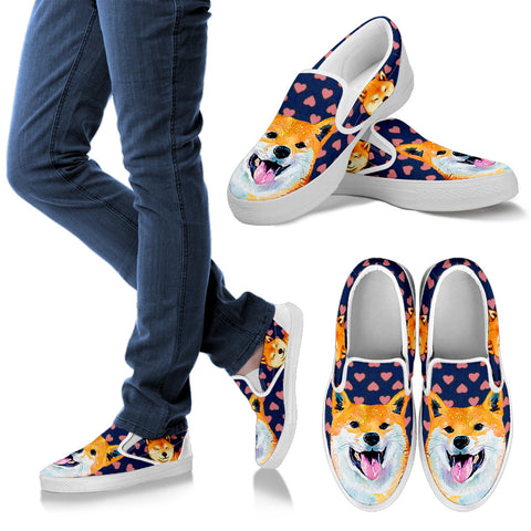 Valentine's Day SpecialShiba Inu Dog Print Slip Ons For Women