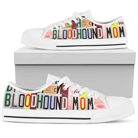 Lovely Bloodhound Mom Low Top Canvas Shoes For Women
