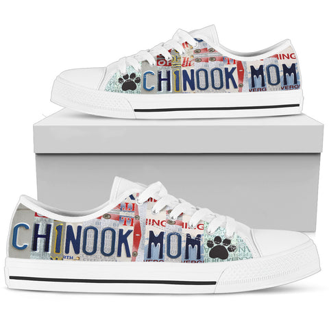Cute Chinook Mom Print Low Top Canvas Shoes For Women
