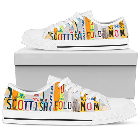 Scottish fold Mom Print Low Top Canvas Shoes for Women