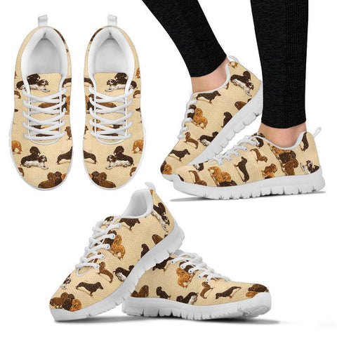 Dachshund Dog Pattern Print Sneakers For Women Express Shipping