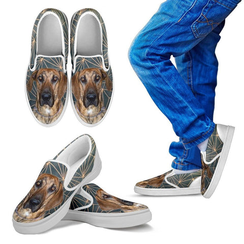 Plott Hound Dog Print Slip Ons For KidsExpress Shipping