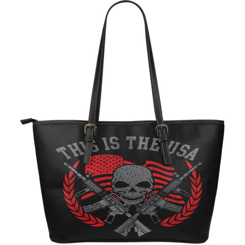 This Is The USALarge Leather Tote Bag