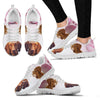 Vizsla Pink White Print Running Shoes For Women