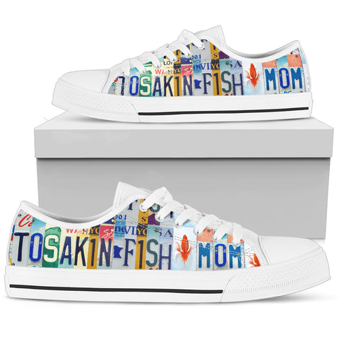 Tosakin Fish Print Low Top Canvas Shoes for Women