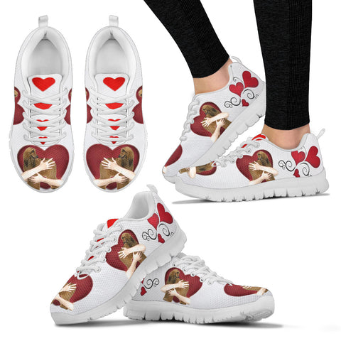 Valentine's Day SpecialAfghan Hound in heart Print Running Shoes For Women