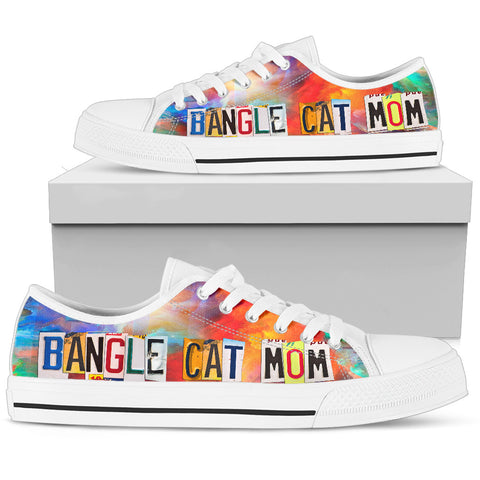 Bengal Cat Mom Print Low Top Canvas Shoes for Women