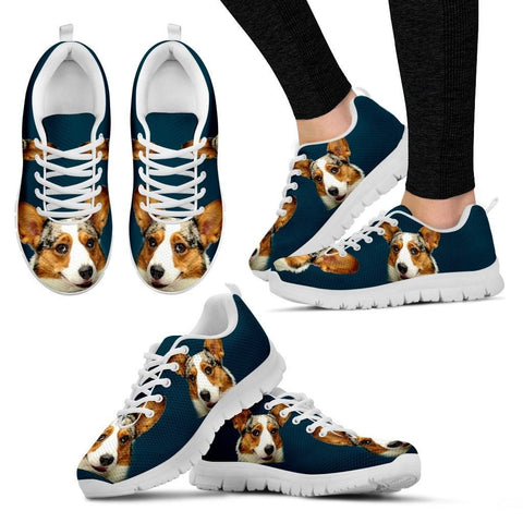 Corgi Print CustomizedWhite Running Shoes For WomenDesigned By Christina Jensen