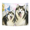 Cute Alaskan Malamute Print Tapestry