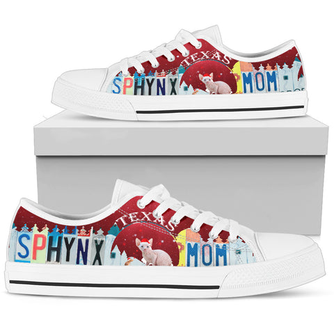 Sphynx Cat Mom Print Low Top Canvas Shoes For Women