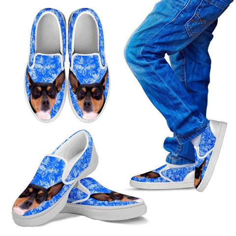 Toy Fox Terrier Dog Print Slip Ons For KidsExpress Shipping