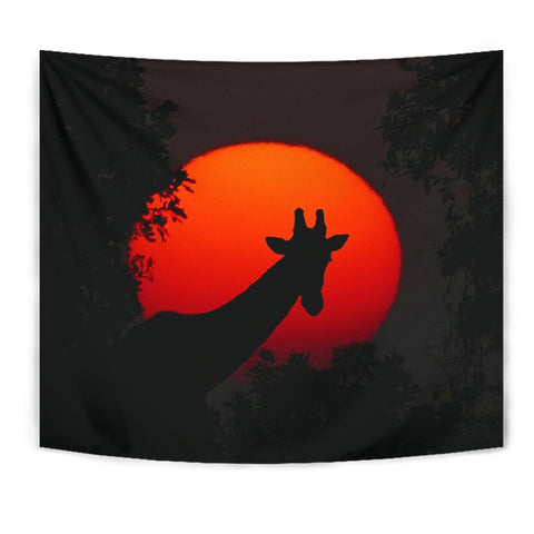 Giraffe Shadow Art Print Tapestry