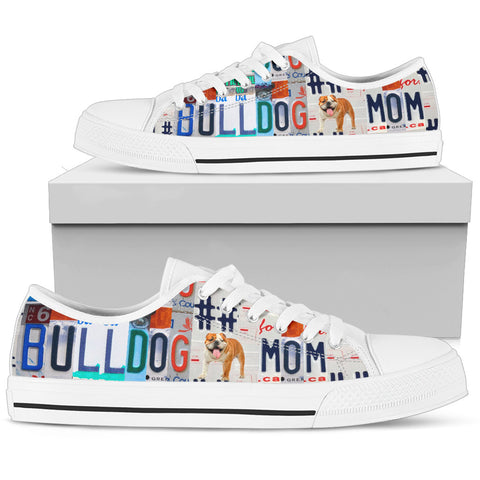 Bulldog Print Low Top Canvas Shoes for Women