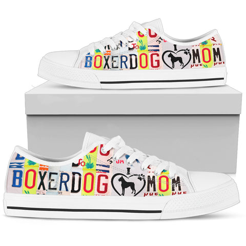 Boxer Dog Mom Print Low Top Canvas Shoes for Women