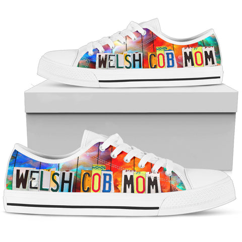 Welsh Cob Horse Mom Print Low Top Canvas Shoes for Women