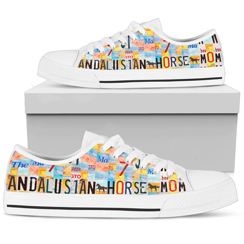 Women's Low Top Canvas Shoes For Andalusian Horse Mom