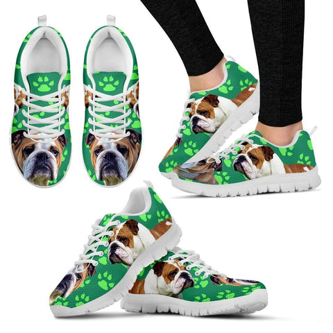 Paws Print Bulldog (Black/White) Running Shoes For WomenExpress Shipping