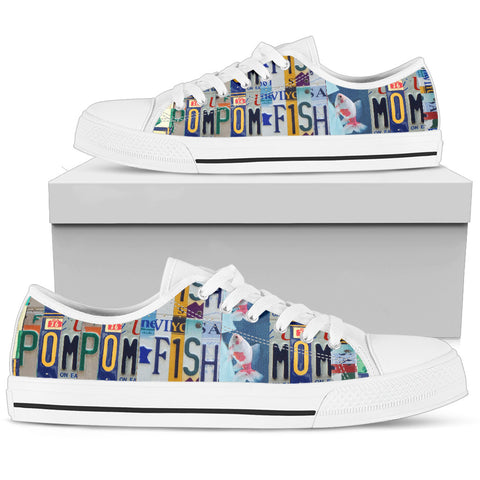 Pompom (goldfish) Print Low Top Canvas Shoes for Women