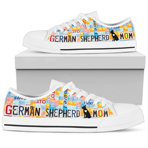 German Shepherd Mom Print Low Top Canvas Shoes For Women