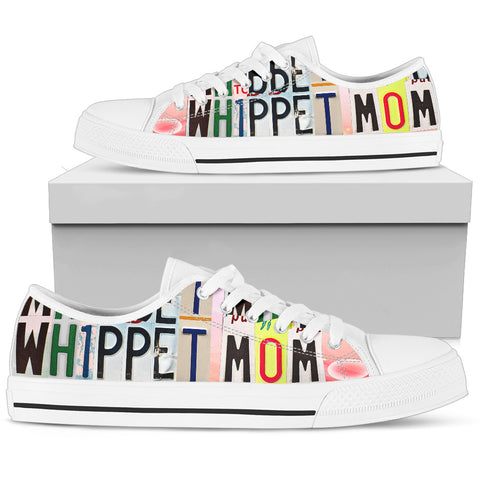 Lovely Whippet Mom Print Low Top Canvas Shoes For Women