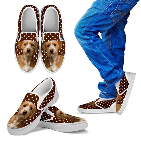 Basset Fauve de Bretagne Dog Print Slip Ons For KidsExpress Shipping
