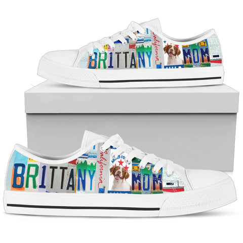 Brittany dog Print Low Top Canvas Shoes For Women