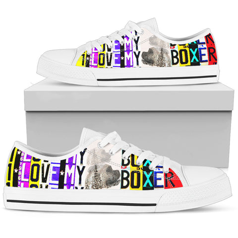 Women's Low Top Canvas Shoes For Boxer Dog Lovers