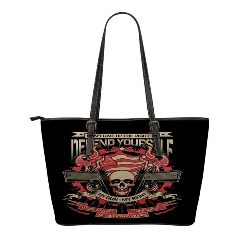 My Gun My RightSmall Leather Tote Bag