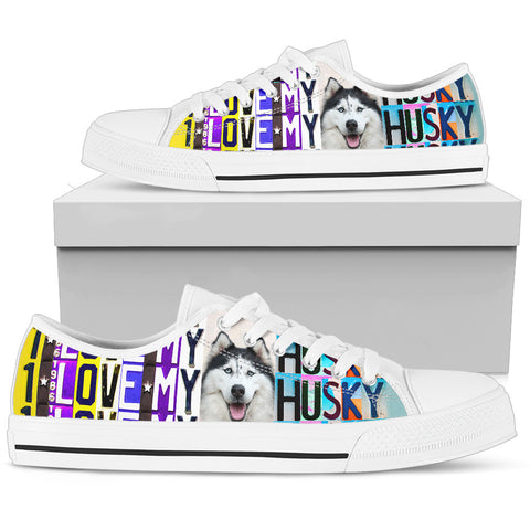 Women's Low Top Canvas Shoes For Siberian Husky Lovers