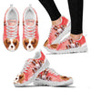 Cavalier King Charles Spaniel On Red Print Sneakers For Women And Kids