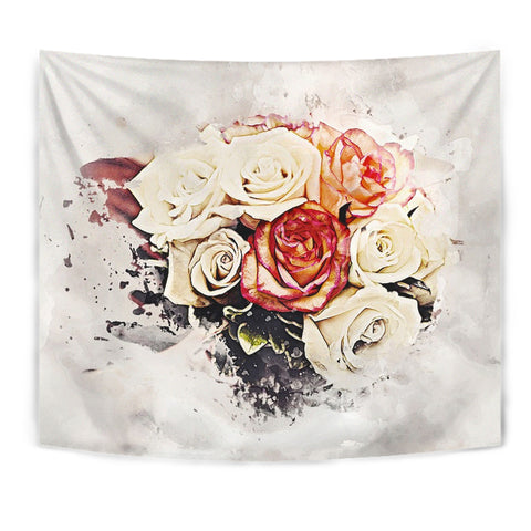 Rose Flower Watercolor Art Print Tapestry