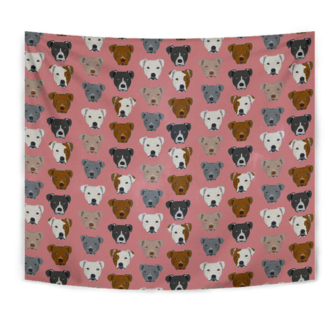 Pit Bull Dog Pattern Print Tapestry