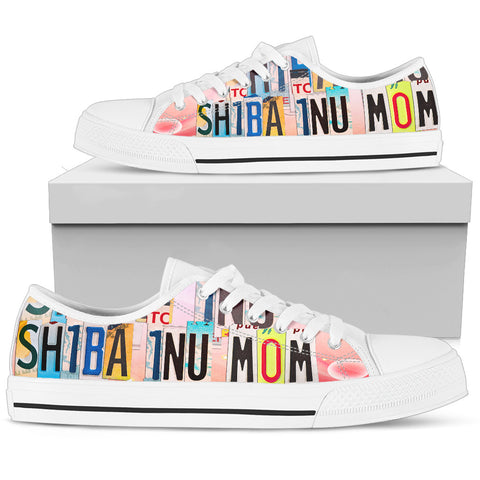 Lovely Shiba Inu Mom Low Top Canvas Shoes For Women