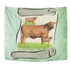 Hand Crafted Red Brangus Cattle Print Tapestry