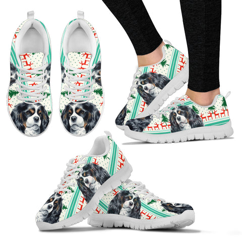 Cavalier King Charles Spaniel Christmas Print Running Shoes For Women