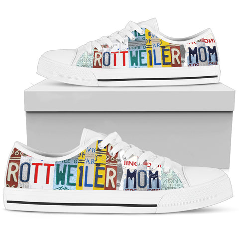 Amazing Rottweiler Mom Print Low Top Canvas Shoes For Women