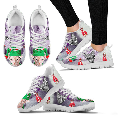 Sphynx Cat Christmas Running Shoes For Women